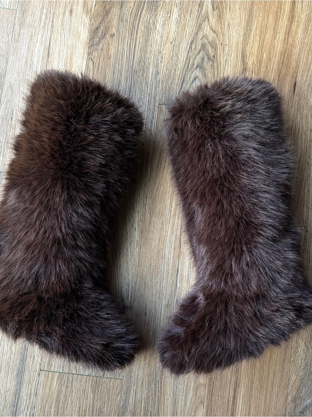 Women’s Brown Faux Fur Tall Winter Après Ski Snow Boots Moon Y2K